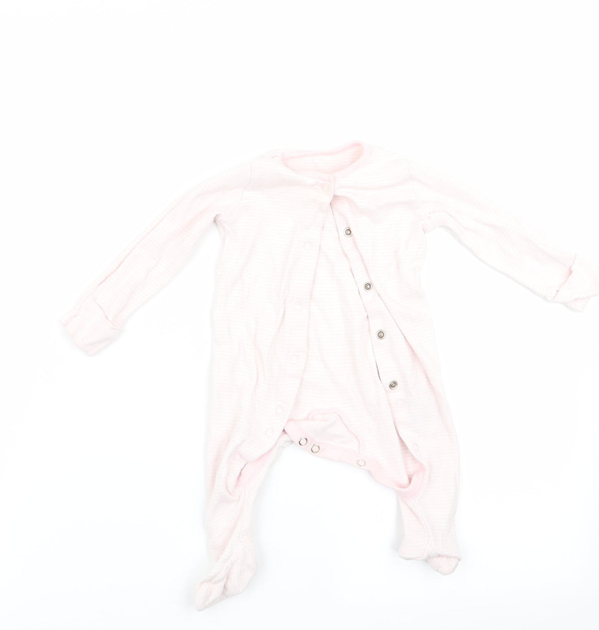 F&F Girls Pink Striped  Babygrow One-Piece Size 3-6 Months