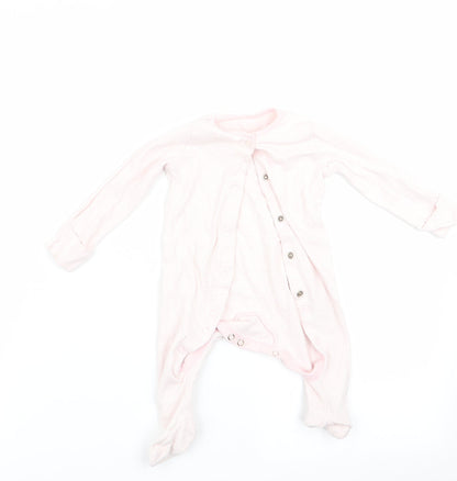 F&F Girls Pink Striped  Babygrow One-Piece Size 3-6 Months