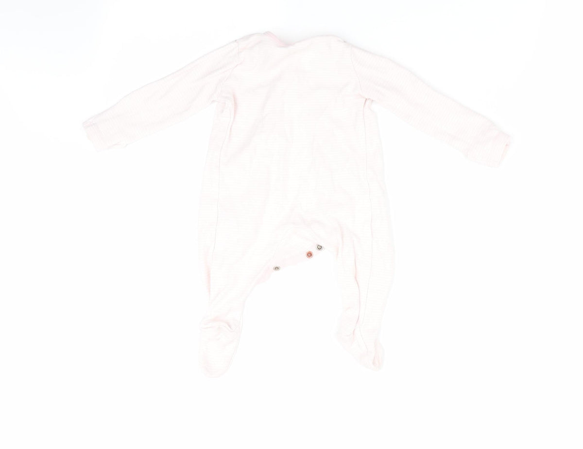 F&F Girls Pink Striped  Babygrow One-Piece Size 3-6 Months