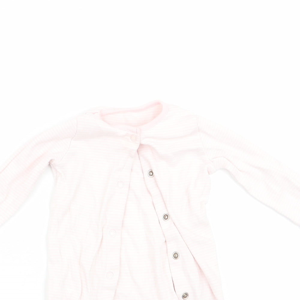 F&F Girls Pink Striped  Babygrow One-Piece Size 3-6 Months