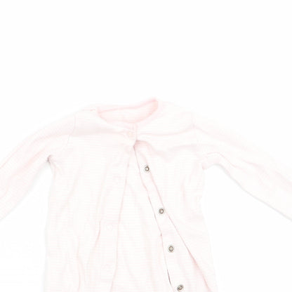 F&F Girls Pink Striped  Babygrow One-Piece Size 3-6 Months