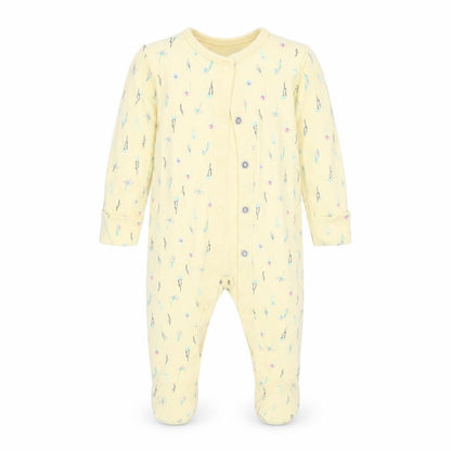 F&F Girls Yellow Floral  Babygrow One-Piece Size 3-6 Months