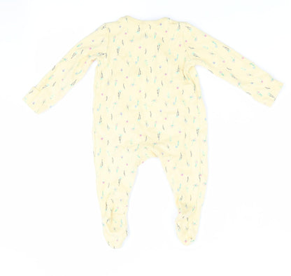 F&F Girls Yellow Floral  Babygrow One-Piece Size 3-6 Months