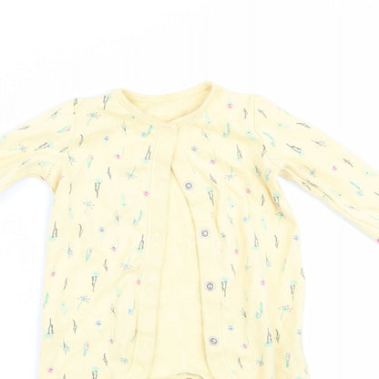 F&F Girls Yellow Floral  Babygrow One-Piece Size 3-6 Months