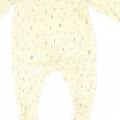F&F Girls Yellow Floral  Babygrow One-Piece Size 3-6 Months
