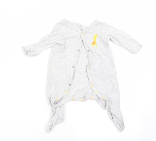 Mothercare Boys Grey Animal Print  Babygrow One-Piece Size Newborn  - Giraffe Logo