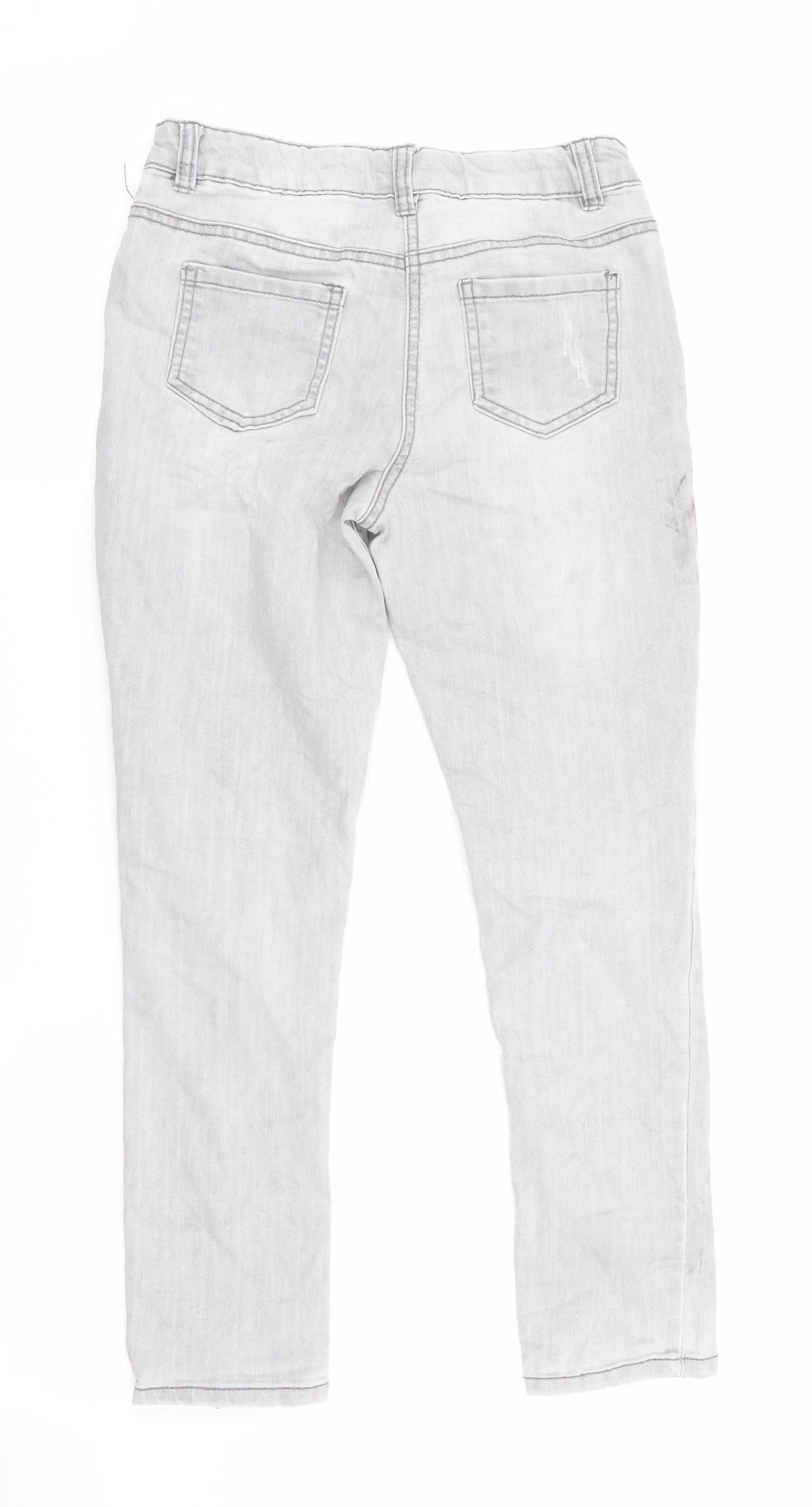 Denim Co Girls Grey   Skinny Jeans Size 10-11 Years - Distressed Jeans