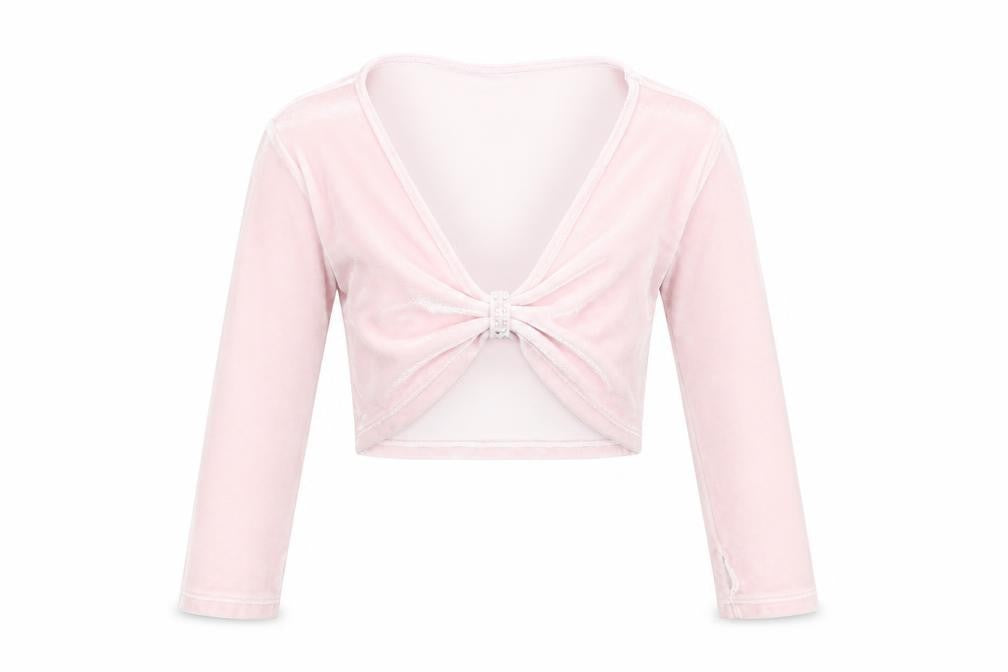 Minella Girls Pink  Velvet Basic Blouse Size 4-5 Years  - Ruched Front