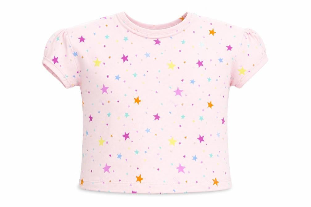 NEXT Girls Pink   Basic T-Shirt Size 9-12 Months  - star print