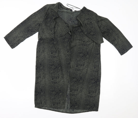 H&M Womens Green Animal Print  Wrap Blouse Size 8