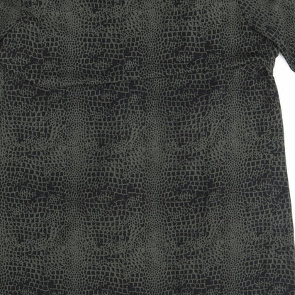 H&M Womens Green Animal Print  Wrap Blouse Size 8