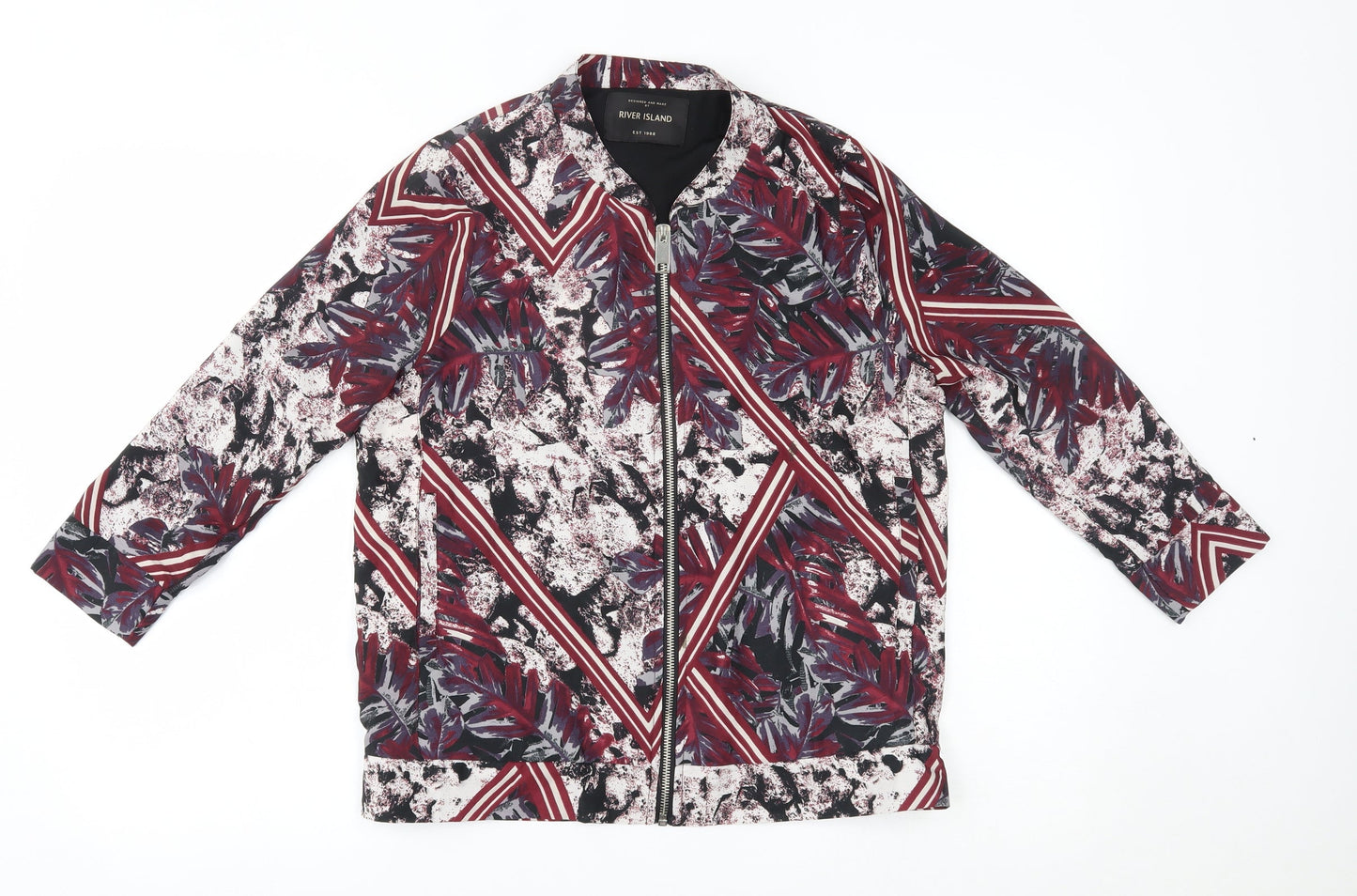 River Island Womens Red Geometric  Jacket  Size 8