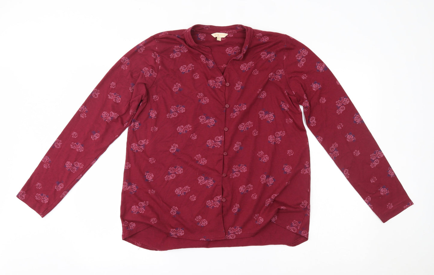 plum tree Womens Red Floral  Basic Button-Up Size 12