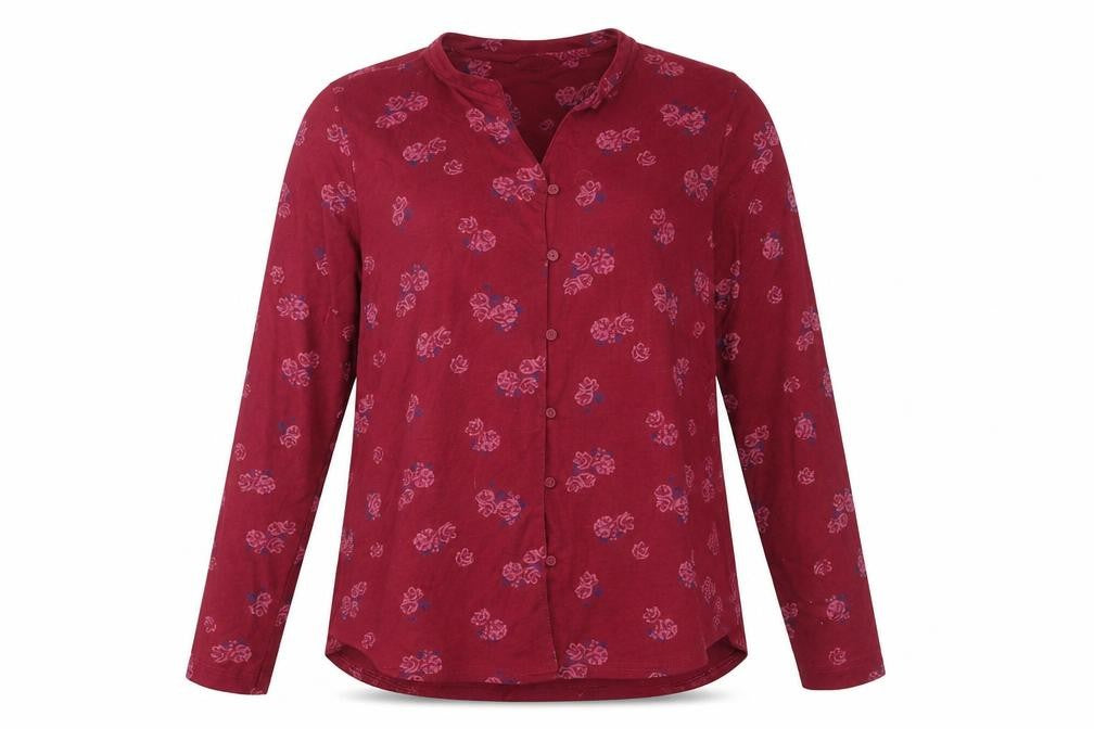plum tree Womens Red Floral  Basic Button-Up Size 12