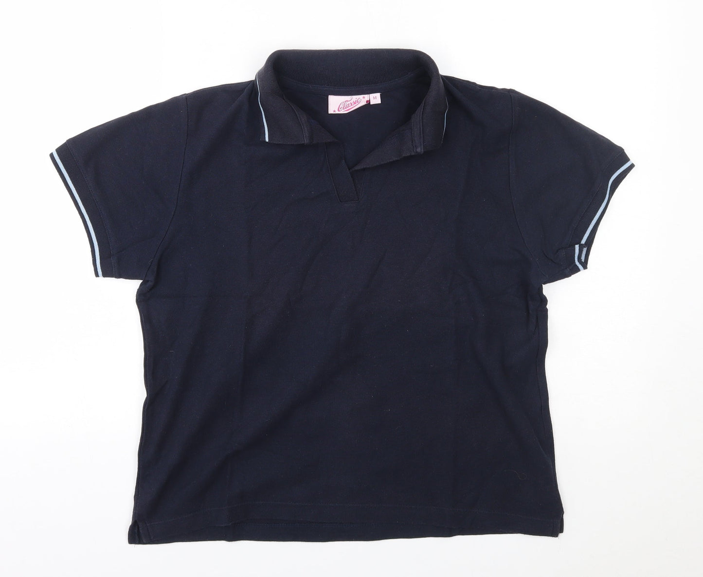 Classic Womens Blue   Basic Polo Size M