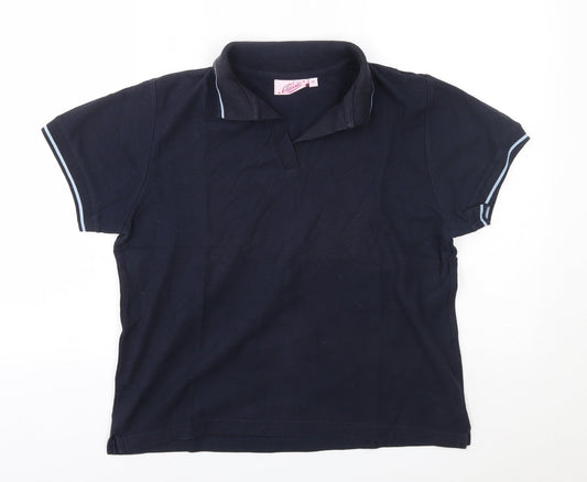 Classic Womens Blue   Basic Polo Size M