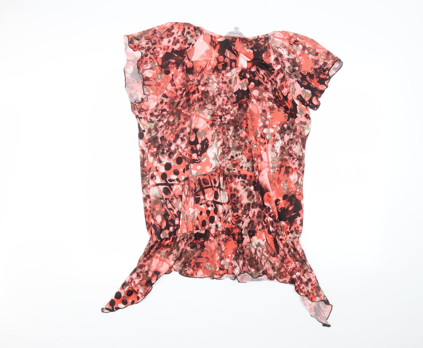 mimosa Womens Pink Floral  Basic T-Shirt Size 16