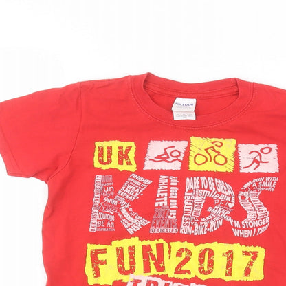 Gilden Girls Red   Basic T-Shirt Size S