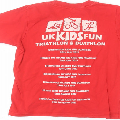 Gilden Girls Red   Basic T-Shirt Size S