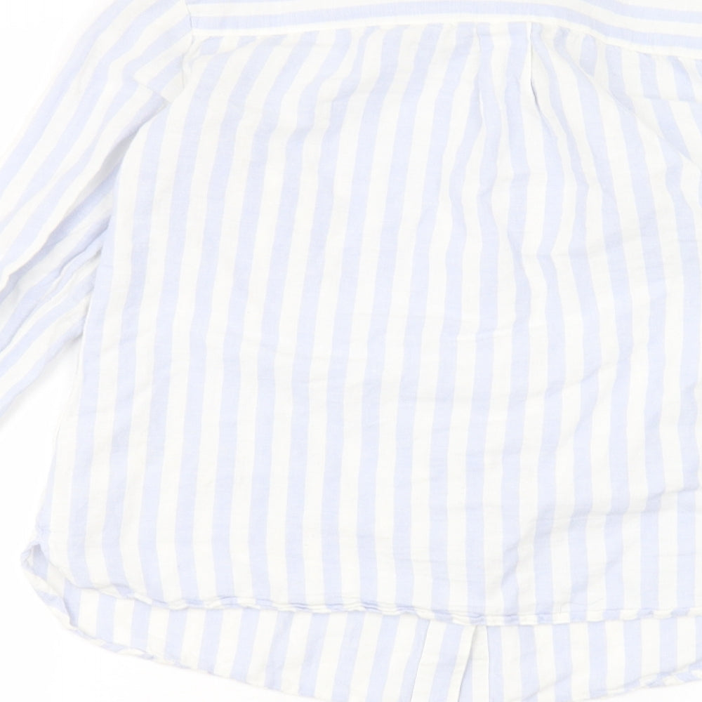 Dorothy Perkins Womens White Striped  Basic Button-Up Size 10