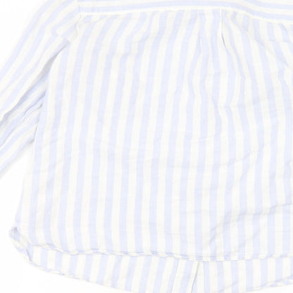 Preloved Dorothy Perkins Womens White Striped  Basic Button-Up Size 10 - Label