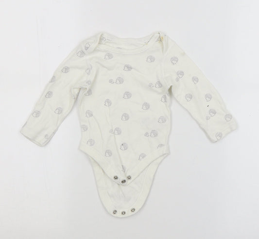 M&S Baby White Animal Print  Babygrow One-Piece Size 0-3 Months