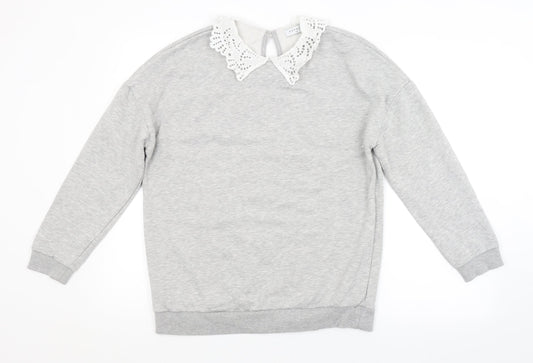 Papaya Womens Grey   Pullover Sweatshirt Size 10