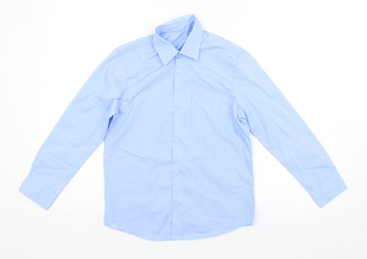 George Boys Blue   Basic Button-Up Size 8-9 Years
