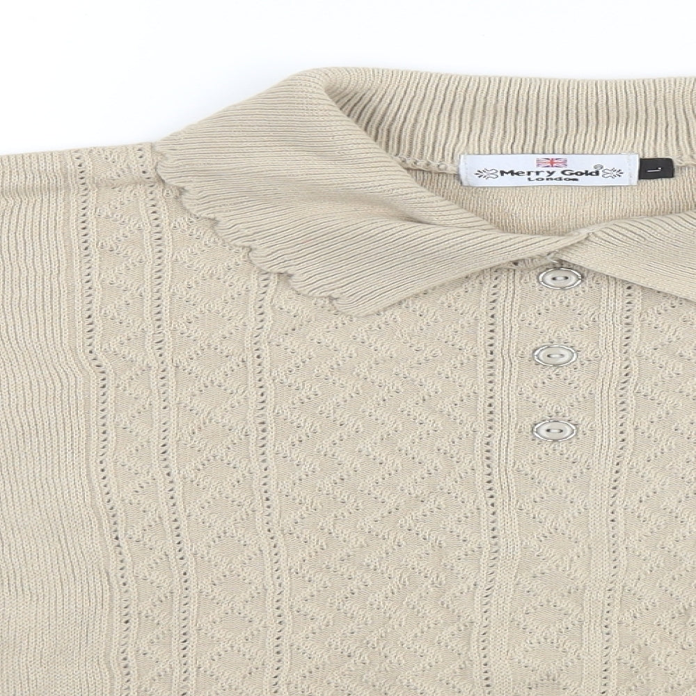 Merry Gold Womens Green   Pullover Jumper Size L