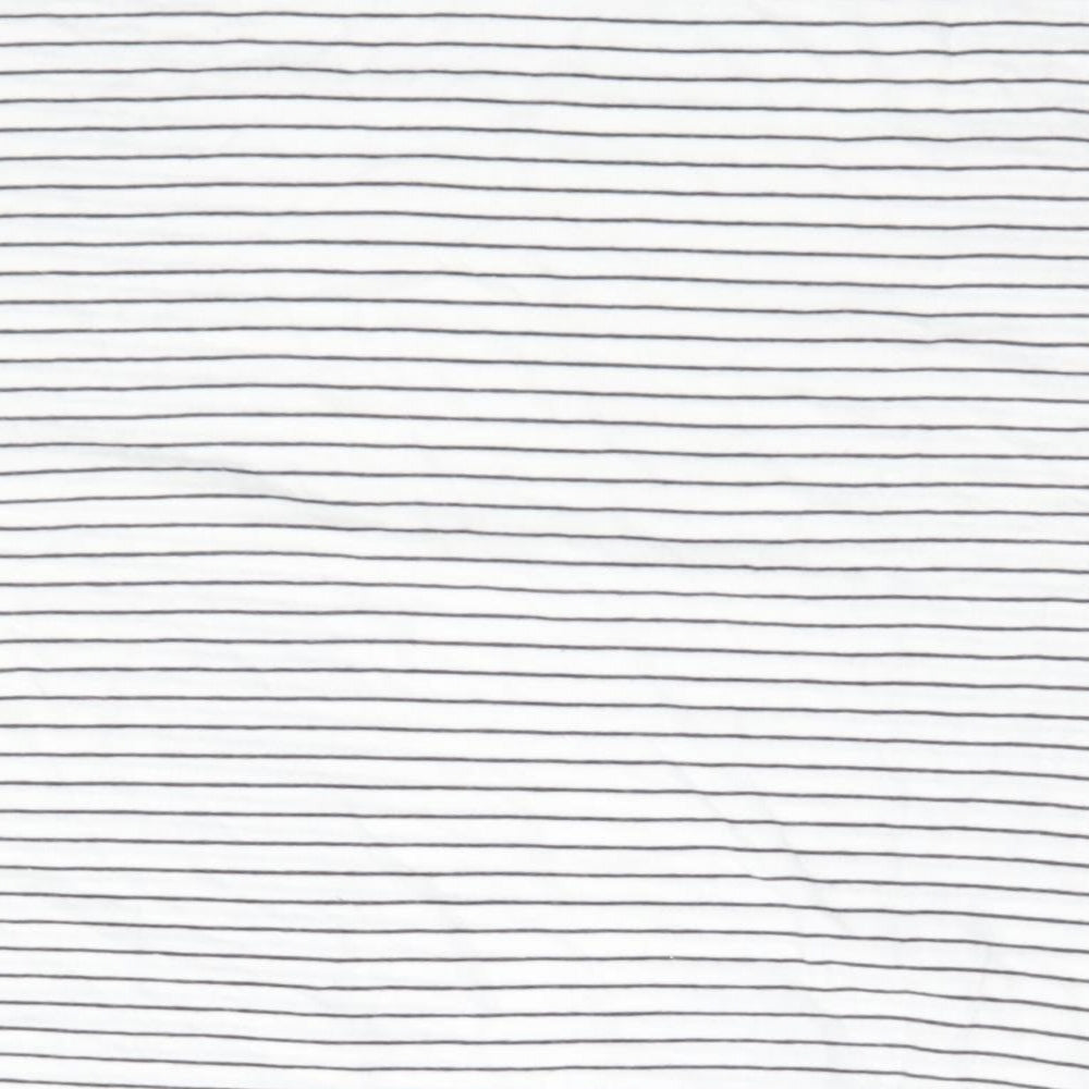 New Look Womens White Striped  Basic T-Shirt Size 8