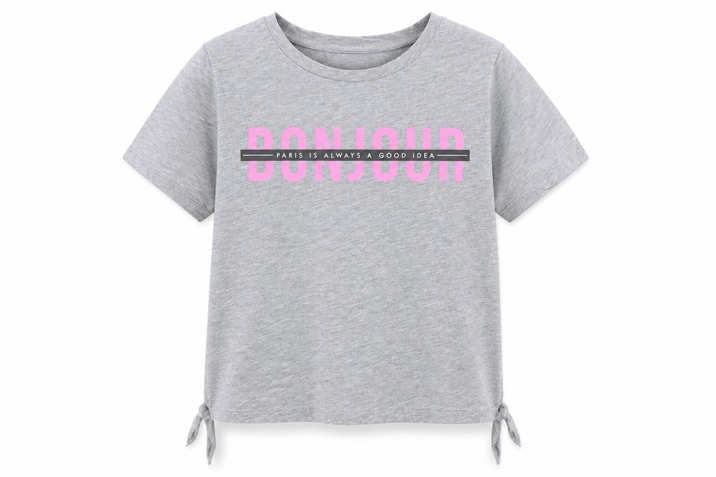 Primark Girls Grey   Basic T-Shirt Size 10-11 Years  - Paris is Always a Good Idea