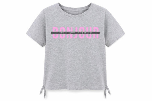 Primark Girls Grey   Basic T-Shirt Size 10-11 Years  - Paris is Always a Good Idea