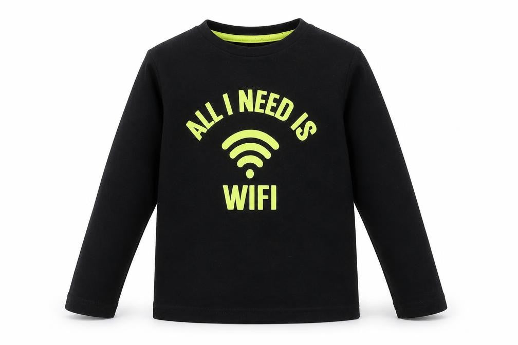 Matalan Boys Black   Pullover Sweatshirt Size 10 Years  - ALL I NEED IS WIFI