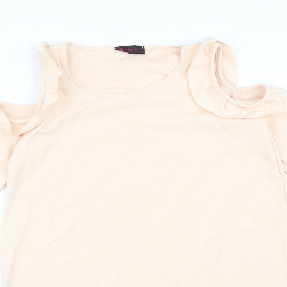 Prague Womens Pink   Basic T-Shirt Size 10