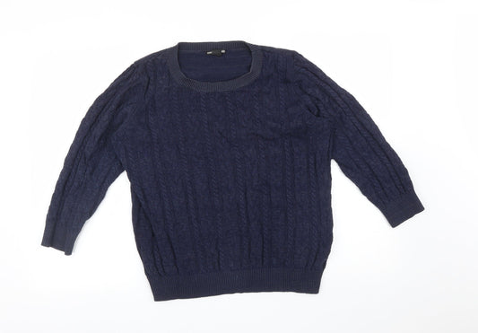 H&M Mens Blue Striped  Pullover Sweatshirt Size L