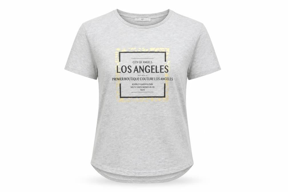 Very Womens Grey   Basic T-Shirt Size 10  - LOS ANGELES