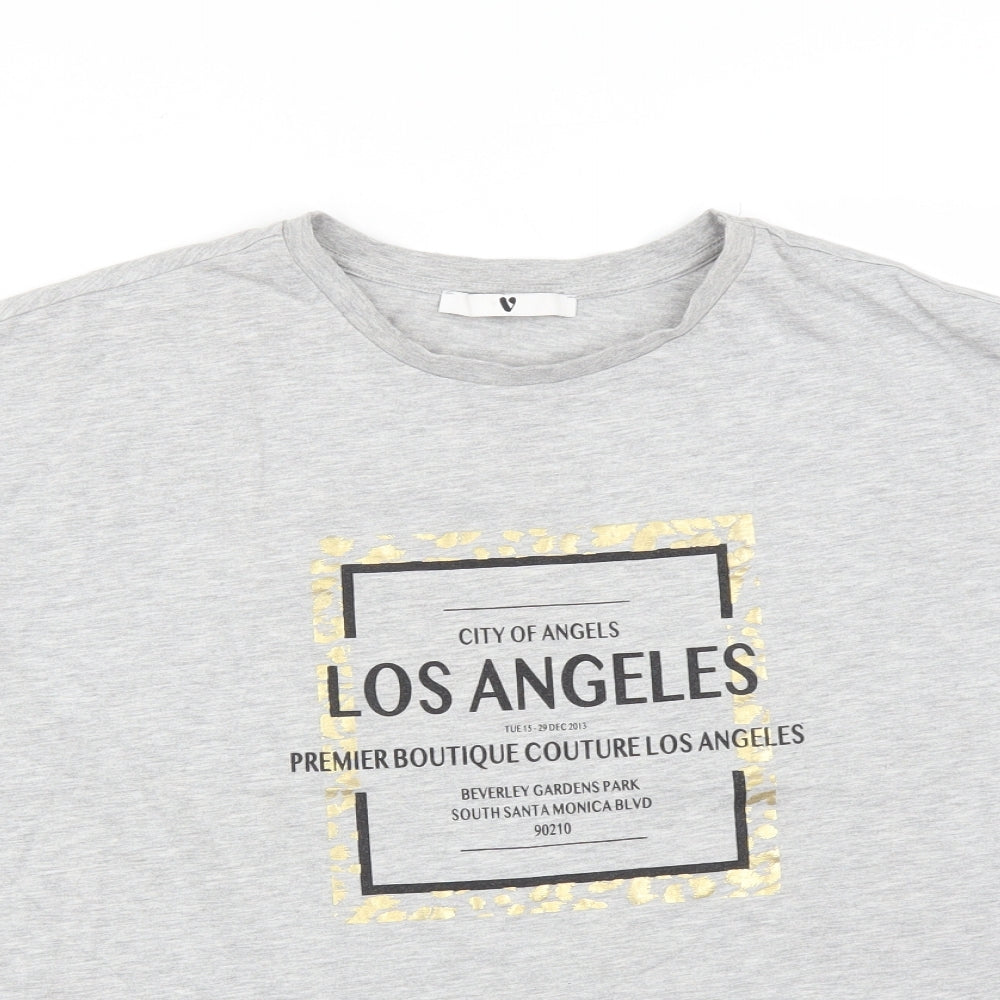 Very Womens Grey   Basic T-Shirt Size 10  - LOS ANGELES