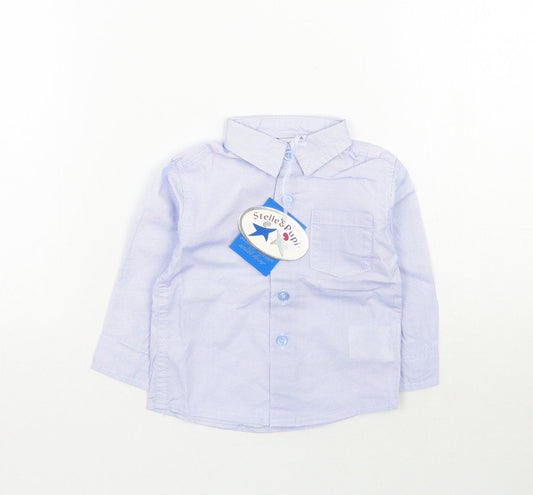 Stelle & Pupi Baby Blue   Basic Button-Up Size 6-9 Months