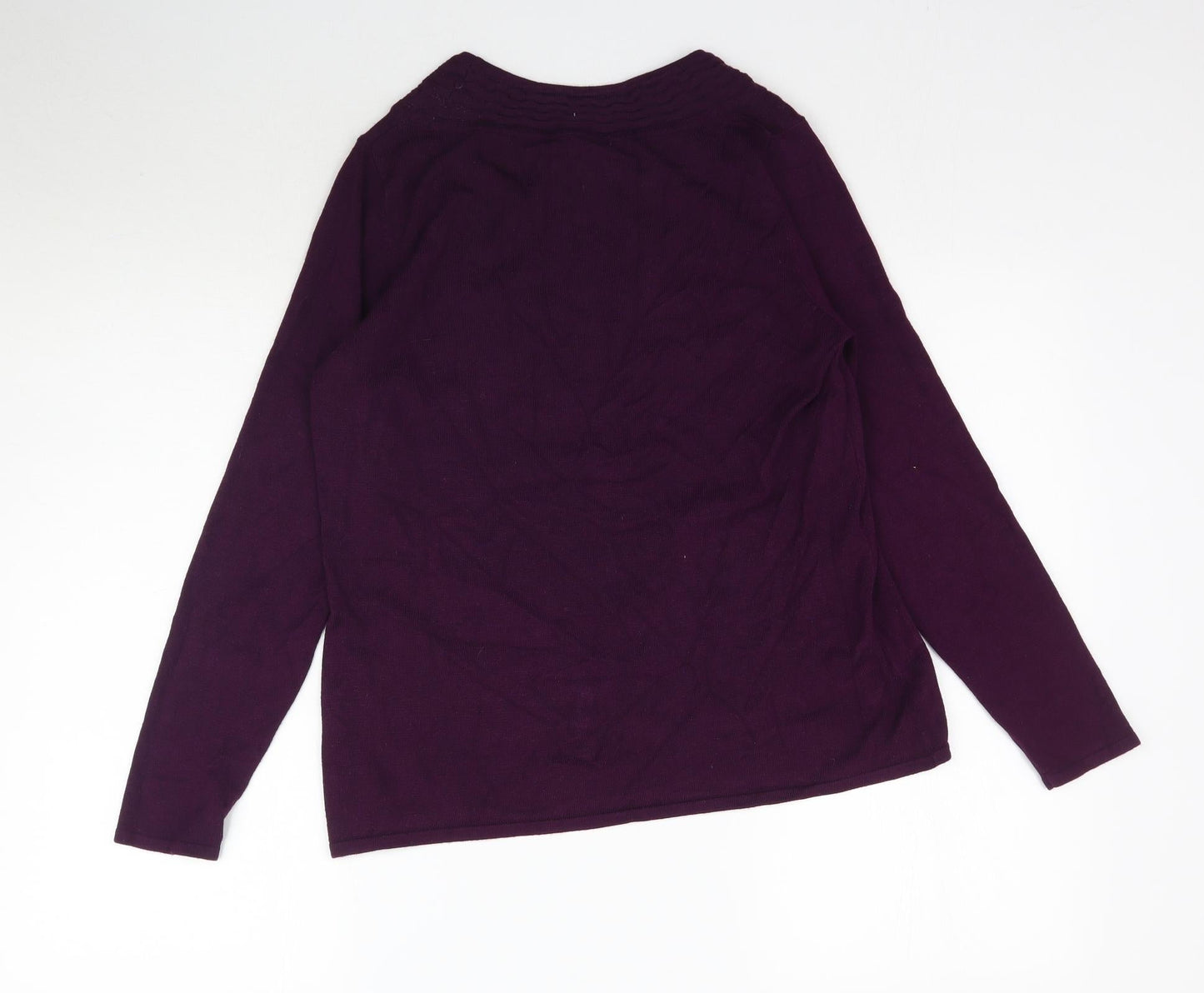 Bm Collection Womens Purple  Knit Pullover Jumper Size S