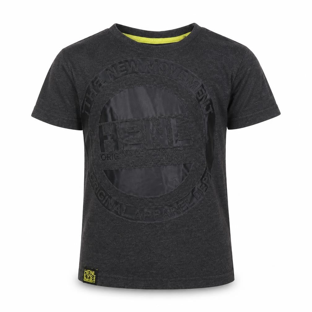 Henleys Boys Grey   Basic T-Shirt Size 7-8 Years