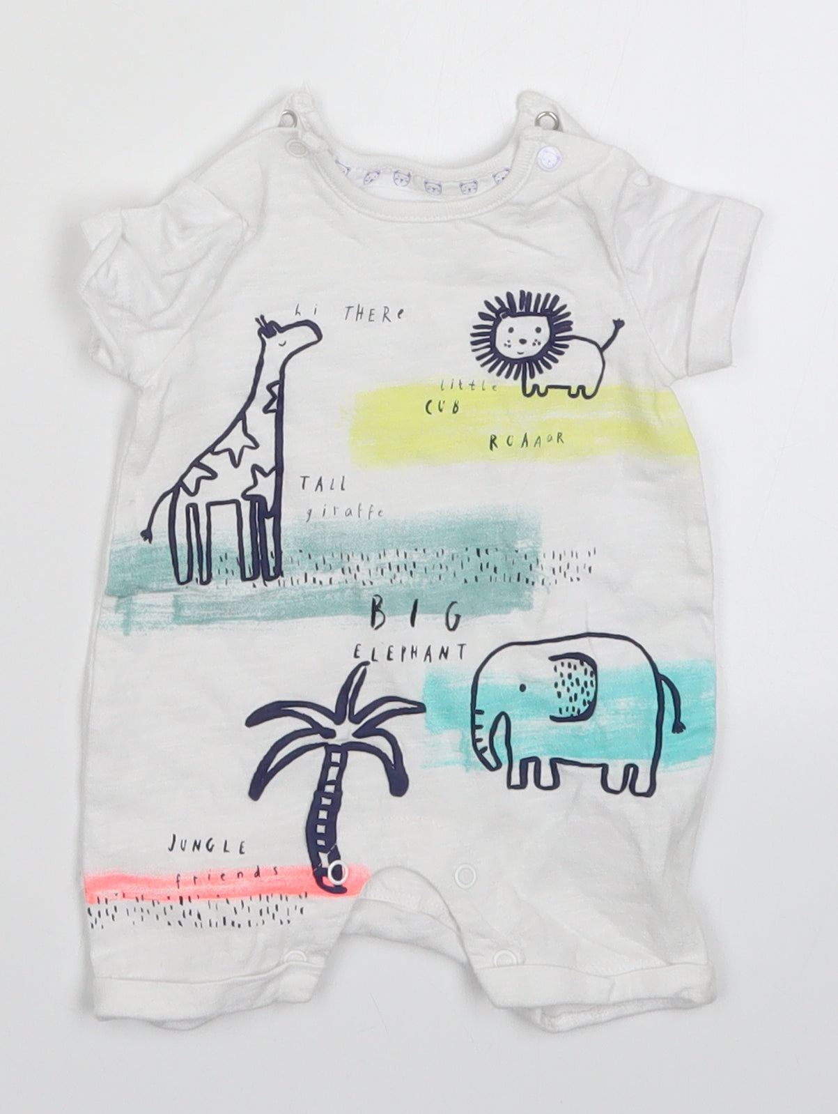Mothercare Baby White   Romper One-Piece Size Newborn  - Animals