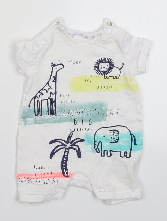 Mothercare Baby White   Romper One-Piece Size Newborn  - Animals