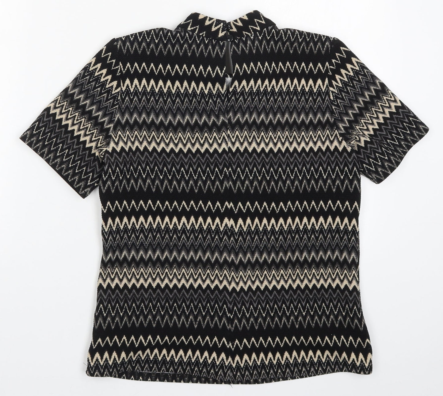 F&F Womens Beige Geometric  Basic T-Shirt Size 6  - Zig Zag