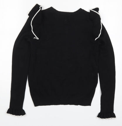 Preloved Papaya Womens Black  Knit Pullover Jumper Size 10 - Back