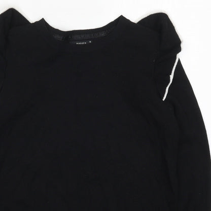 Preloved Papaya Womens Black  Knit Pullover Jumper Size 10 - Detail