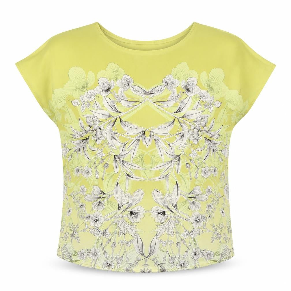 NEXT Womens Yellow Floral  Basic T-Shirt Size 8