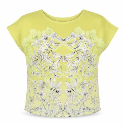 Next Womens Yellow Floral  Basic T-Shirt Size 8