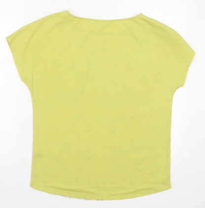 Next Womens Yellow Floral  Basic T-Shirt Size 8