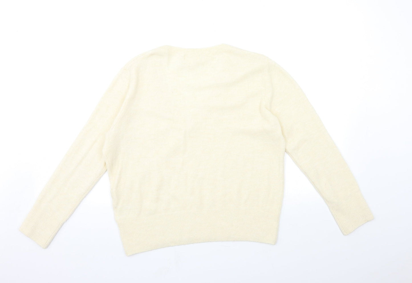 H&M Womens Beige  Knit Pullover Jumper Size M