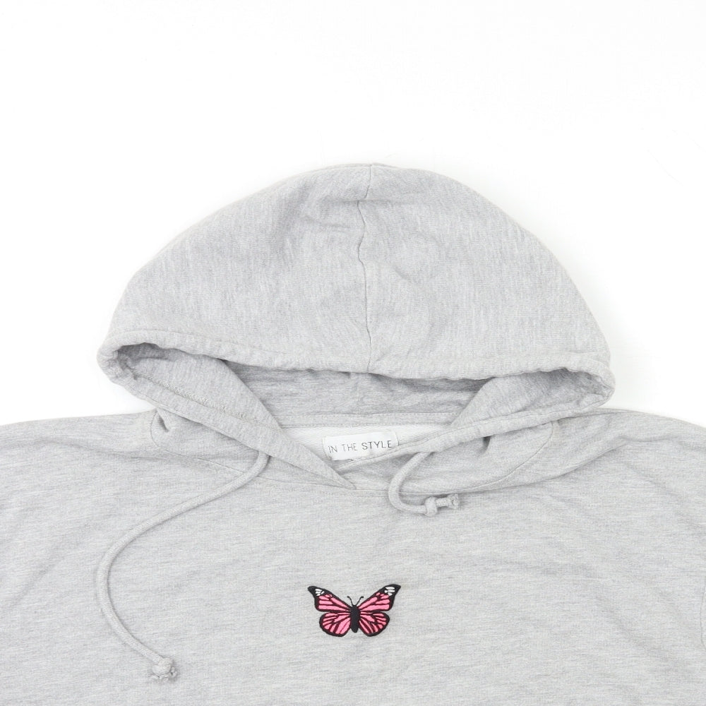 In the Style Womens Grey   Pullover Hoodie Size L